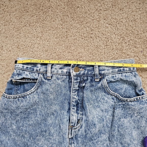 Vintage 80s Georges Marciano Guess acid wash high rise denim jean mini skirt - Picture 7 of 7
